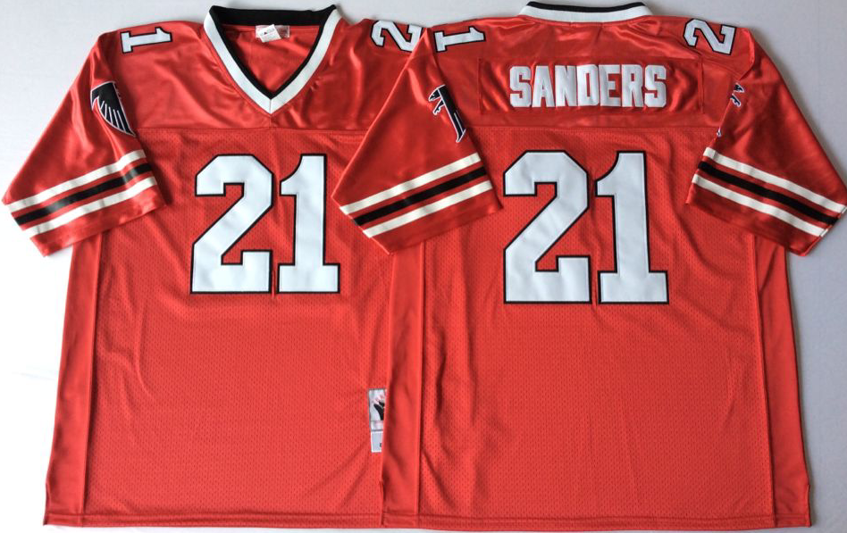 NCAA Men Atlanta Falcons Red #21 SANDERS